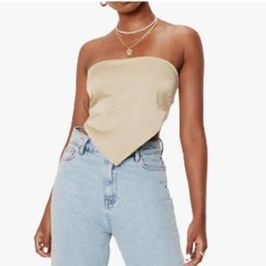 Silk strapless bandana tube top